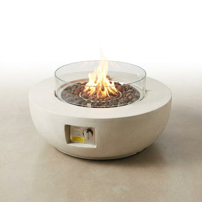 Outdoor Gas Fire Pit Built for Year-Round Gatherings, 50000 BTU Propane Burner, Concrete Construction