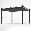 Aluminum Pergola Built for Year-Round Outdoor Living, 16x12 Ft Coverage, Dark Gray Retractable Canopy, 192 Sq Ft