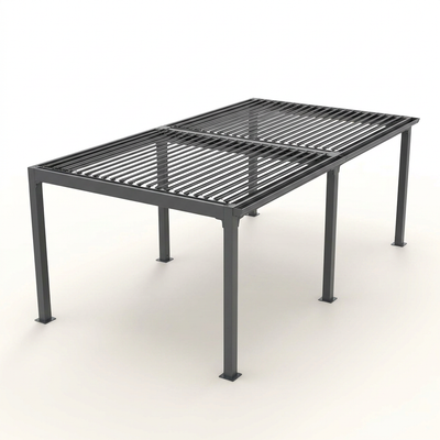 Metal Louvered Pergola Designed for Year-Round Outdoor Living, Adjustable Louvers, Gutter System, 12x20 Feet