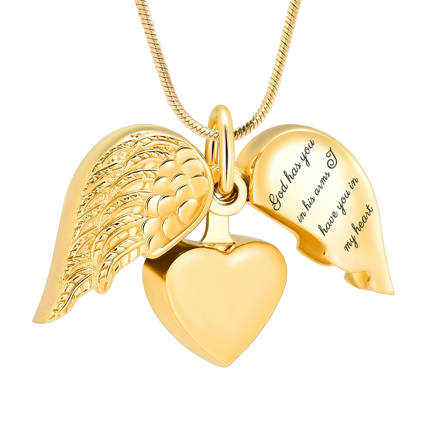 Cremation Jewelry for Ashes Angel Wing Heart Keepsake Urn Necklace Pendant for Women Men Memorial Locket Ashes Holder