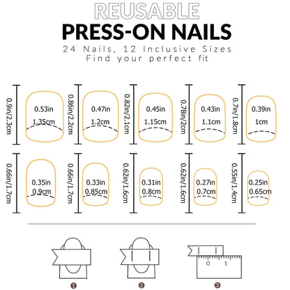 24pcs  press on nails short Square Love Design fake press on nails purple french tip press on nails cute glitter press on nails