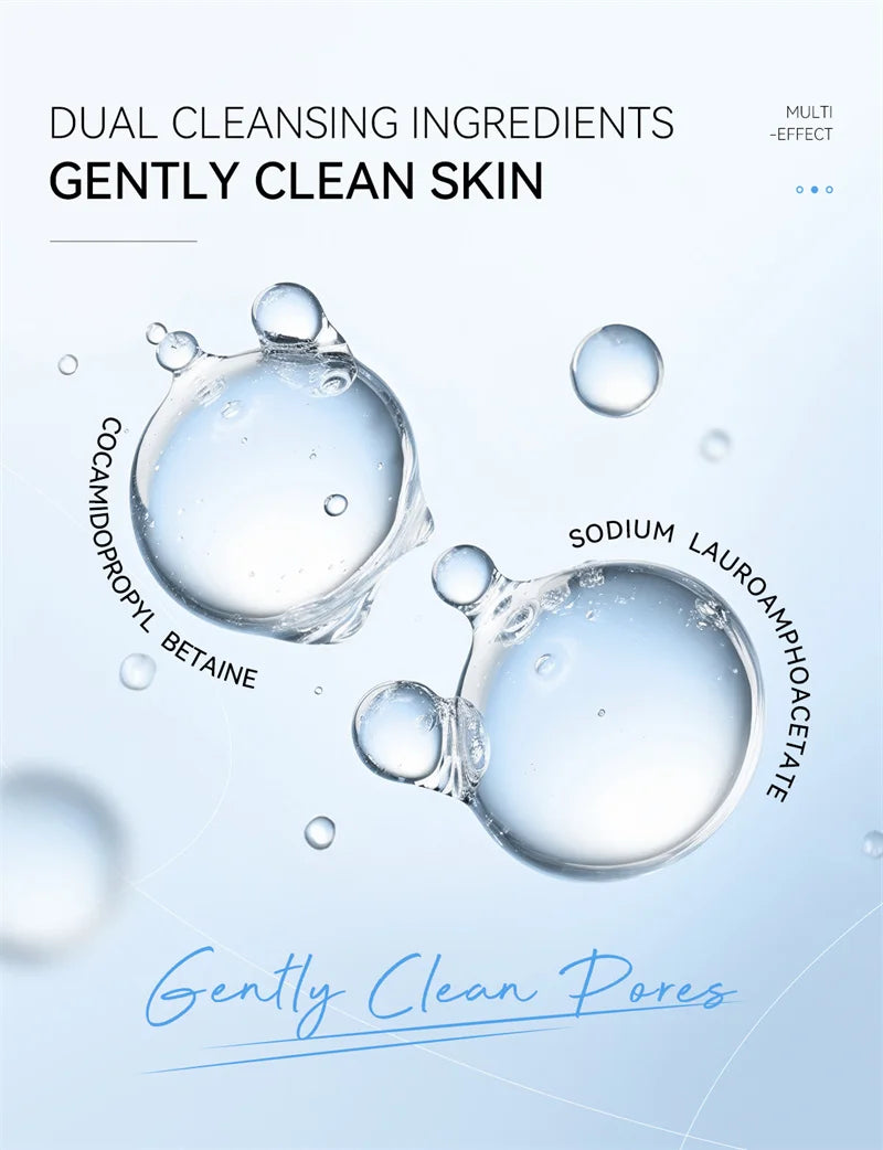 Facial Cleanser Deep Cleansing Foam Remove Dark Spots Acne Mark Pores Refining Blackheads Oil Control Face Wash Scrub Face Gel