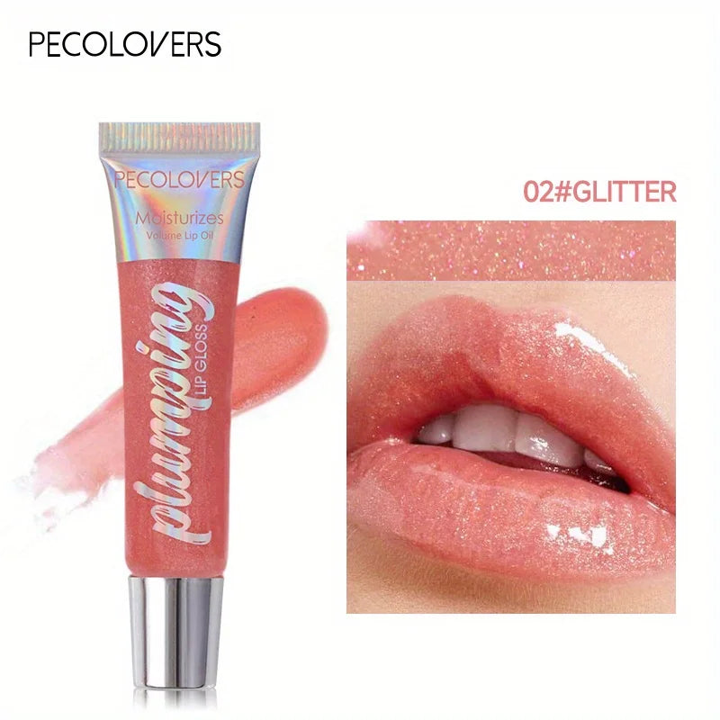 Shimmer Lip Oil Tinted For Fuller Lip Effect, Collagen Lip Gloss, Moisturizing Lip Care Extreme Volume Lip Essence Lips Enhancer