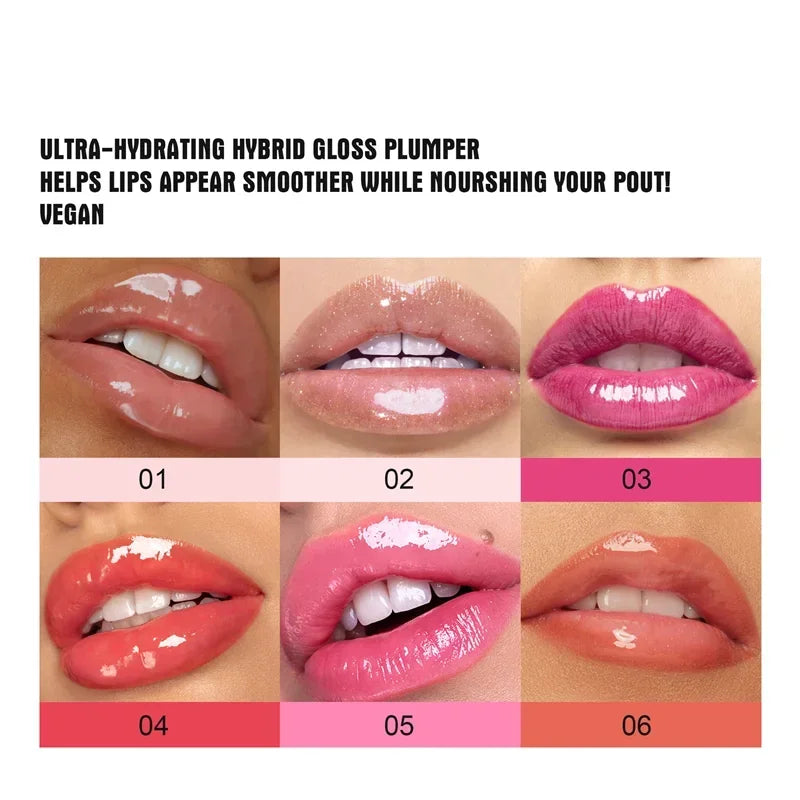 PLUMP POUT Lip Plumping Booster Gloss High Shine for Plumper Looking Lips Extreme Shine Crystal Volume Lip Oil Cosmetics Makeups