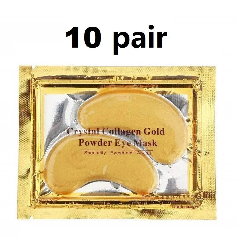 1/5/10PairsCrystal Collagen Gold Powder Eye Mask Anti Dark Circles Wrinkle Eye Patches Moisturizing Nourishin Eye Care Tools