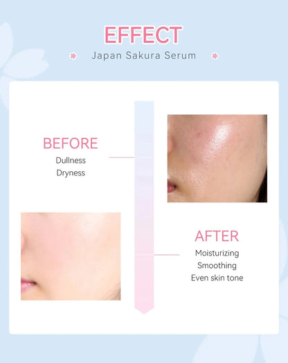 Sakura Whitening Face Serum Anti Aging Fade Fine Lines Tighten Pores Improve Melanin Pigment Dull Moisturizer Brighten Skin Care