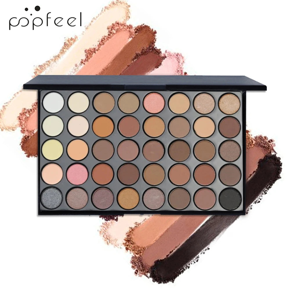 POPFEEL 40 Colors Eyeshadow Palette Long Lasting Easy Makeup Brown Eyeshadow Palette, Pink Eyeshadow Palette