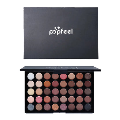 POPFEEL 40 Colors Eyeshadow Palette Long Lasting Easy Makeup Brown Eyeshadow Palette, Pink Eyeshadow Palette