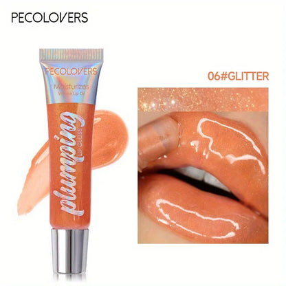 Shimmer Lip Oil Tinted For Fuller Lip Effect, Collagen Lip Gloss, Moisturizing Lip Care Extreme Volume Lip Essence Lips Enhancer