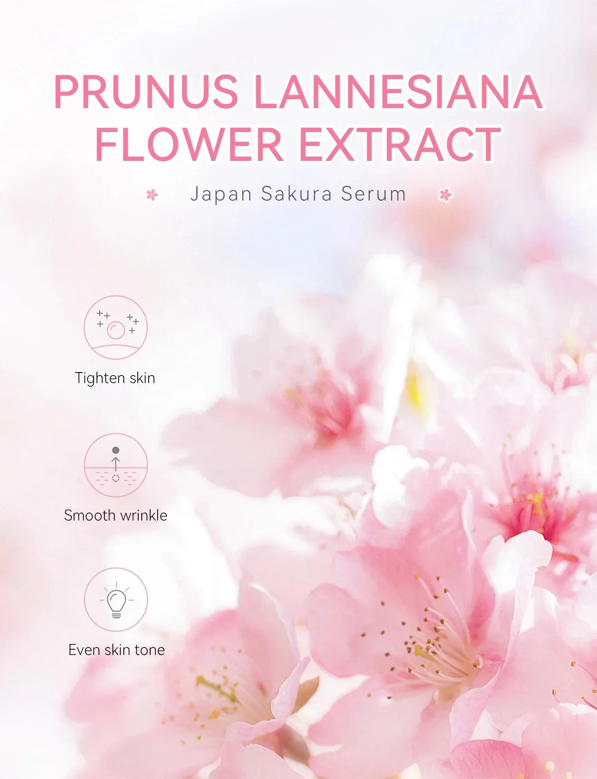 Sakura Whitening Face Serum Anti Aging Fade Fine Lines Tighten Pores Improve Melanin Pigment Dull Moisturizer Brighten Skin Care