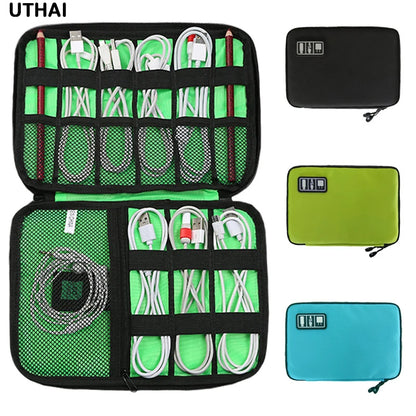 UTHAI Digital Storage Bag USB Data Cable Organizer For Earphone Wire Bag Travel Kit Case Pouch Electronics Accessories