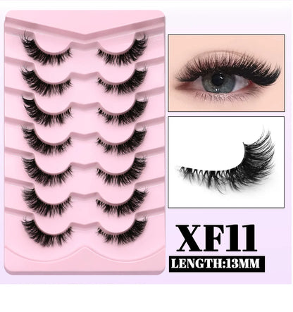 GROINNEYA Cat Eye Lashes Natural long Clear Band Lashes Winged End Eye Elongated Eyelashes Faux Mink Eyelashes Makeup