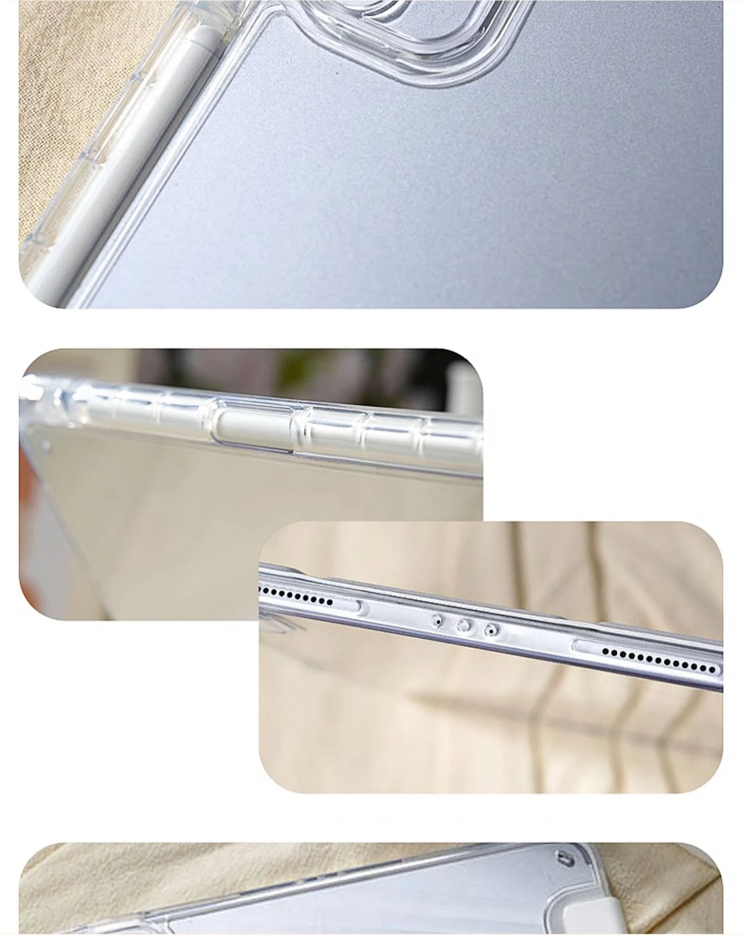 For 2024 iPad Air 6 Case iPad 10th Generation  10.2 7 8th  9th  Cover Gen  iPad Pro11 4 5 10.9in 12.9 M2 M4 Pencil Holder Case