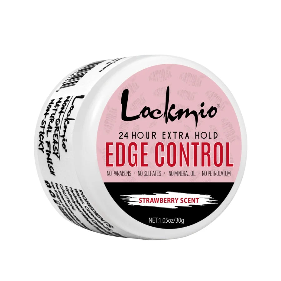 LOCKMIO Edge Control Gel Kit for Women Long Lasting Hold Control Wax Natural Ingredients Finishing Anti Frizz Hair Gel and Brush