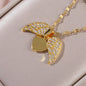 New Arrival Copper Micro-inlaid Zircon Angel Wing Heart Pendant Necklace