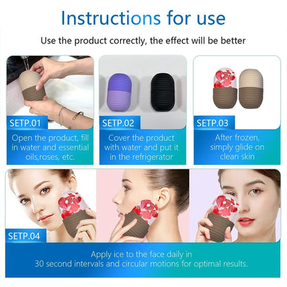 Silicone Ice Facial Roller Face Lifting Contouring Tools Ice Cube Trays Ice Globe Balls Eye Body Massager Beauty Skin Care Tool