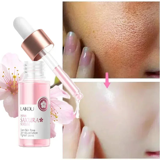 Sakura Whitening Face Serum Anti Aging Fade Fine Lines Tighten Pores Improve Melanin Pigment Dull Moisturizer Brighten Skin Care