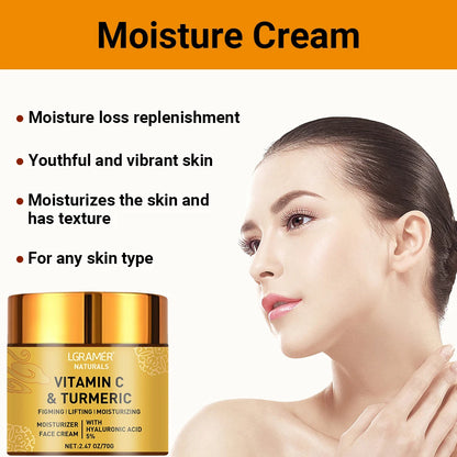 Turmeric Vitamin C Face cream Retinol Moisturizing Firming Hyaluronic Lightening Repairing Smooth Skincare Whitening Creams