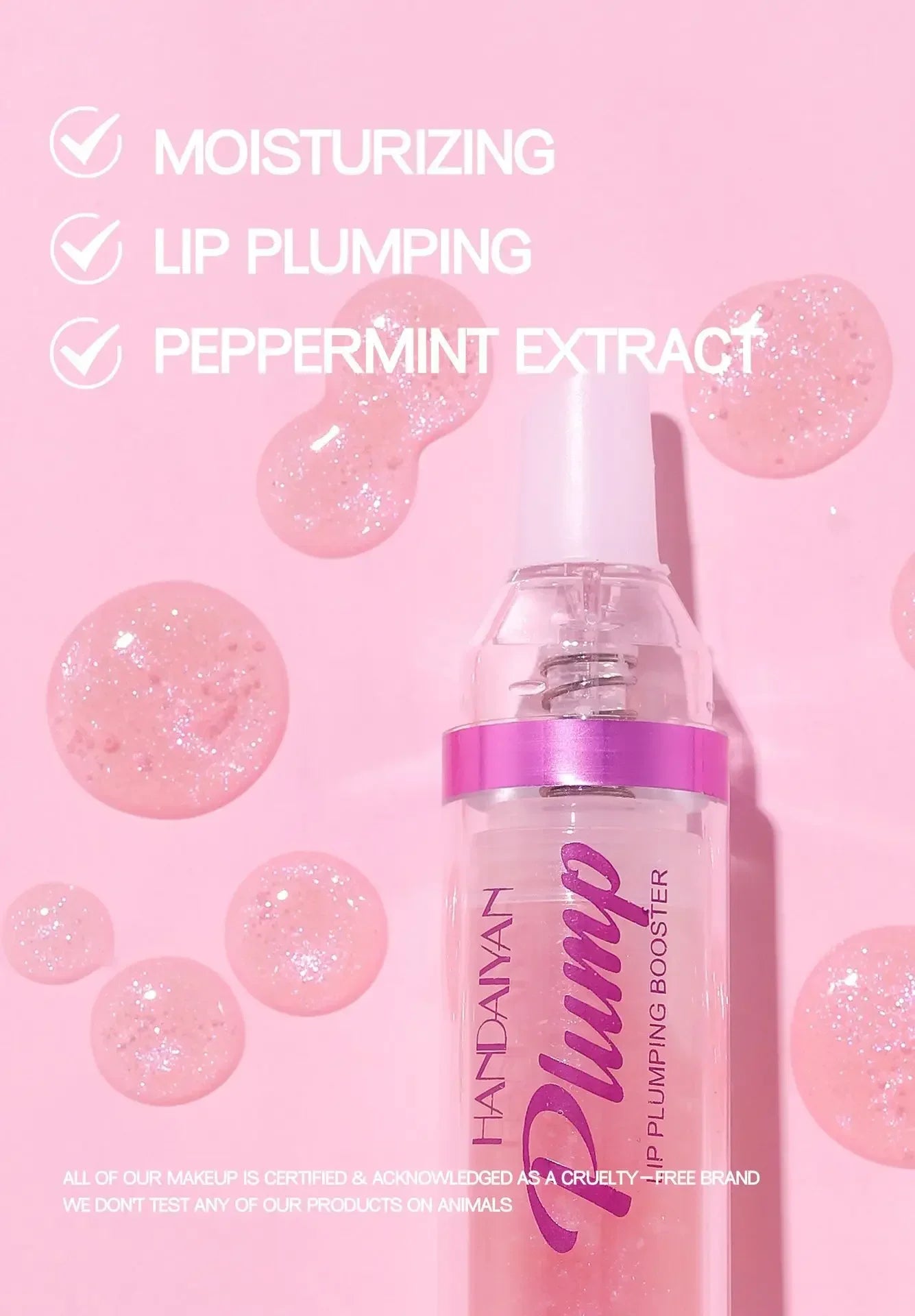 PLUMP POUT Lip Plumping Booster Gloss High Shine for Plumper Looking Lips Extreme Shine Crystal Volume Lip Oil Cosmetics Makeups