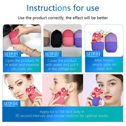 Silicone Ice Facial Roller Face Lifting Contouring Tools Ice Cube Trays Ice Globe Balls Eye Body Massager Beauty Skin Care Tool