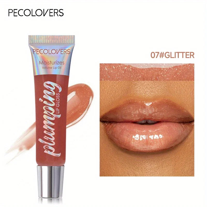 Shimmer Lip Oil Tinted For Fuller Lip Effect, Collagen Lip Gloss, Moisturizing Lip Care Extreme Volume Lip Essence Lips Enhancer