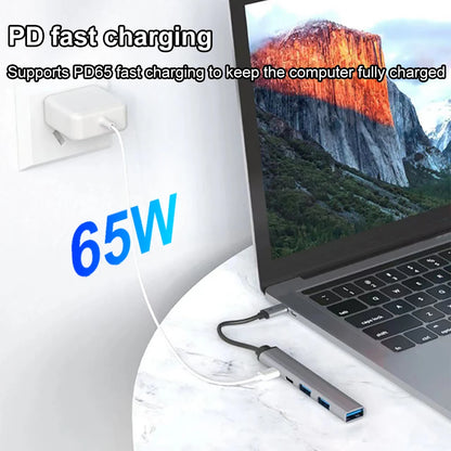 5-IN-2 USB C HUB Type C to USB 3.0 HUB PD 65W Multi USB Splitter Adapter OTG For Lenovo Macbook Pro Computer Accessories