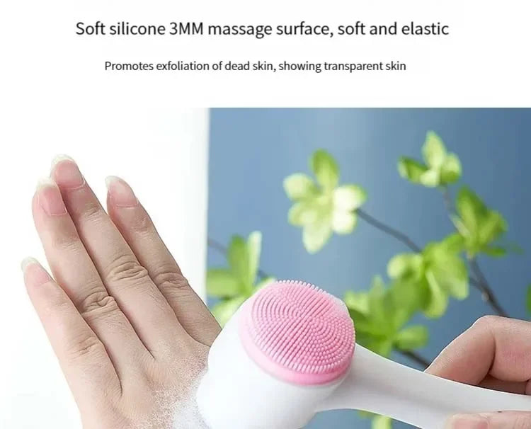 Wholesale 3D Bilateral Silicone Facial Cleanser Manual Massage Facial Brush Soft Bristles Silicone Double Sided Face Brush tools