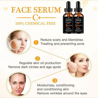 Vitamin C serum Face Serum Long Lasting Moisturizing Improve Roughness Lighten Spots Hyaluronic Acid Facial  face lift  Essence