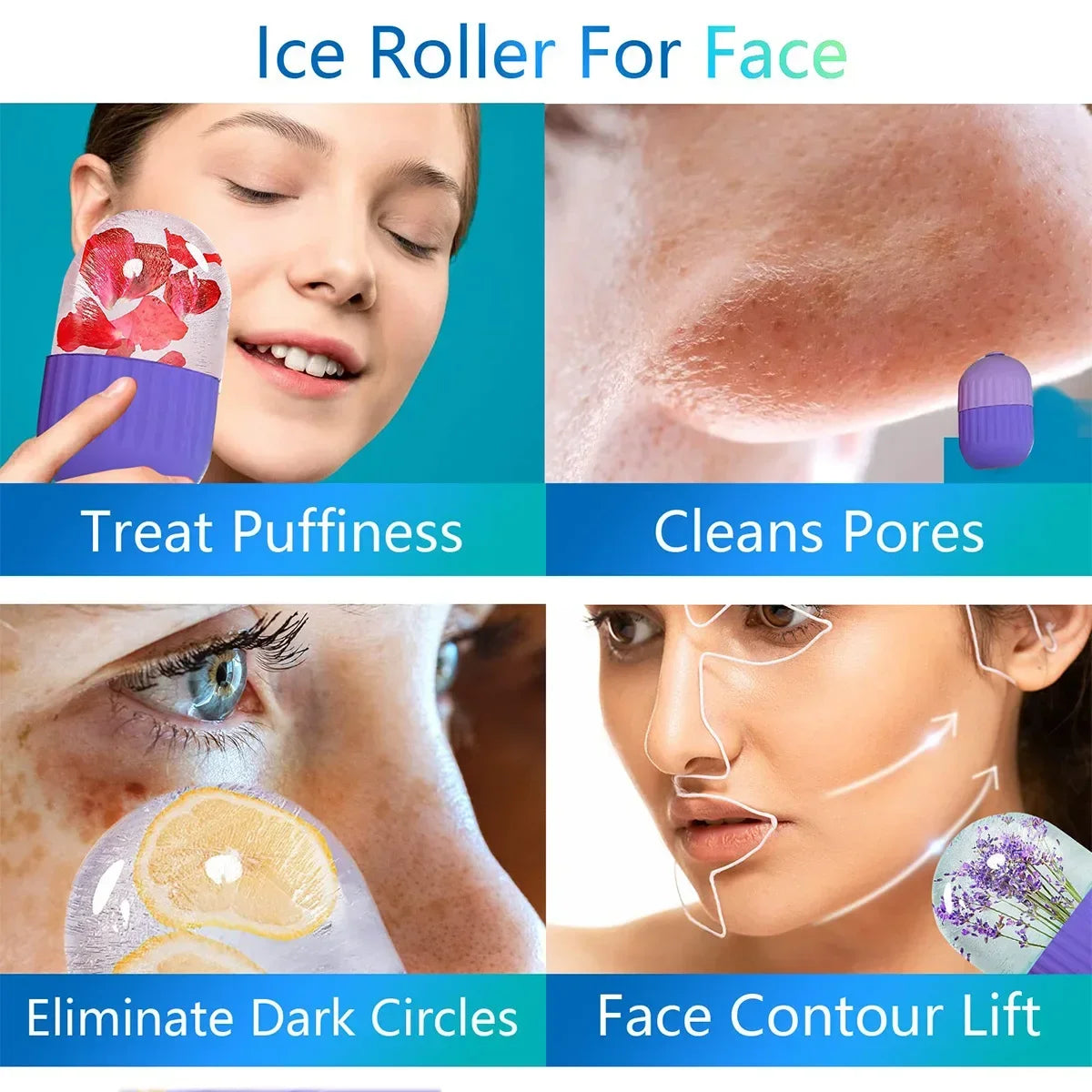 Silicone Ice Facial Roller Face Lifting Contouring Tools Ice Cube Trays Ice Globe Balls Eye Body Massager Beauty Skin Care Tool