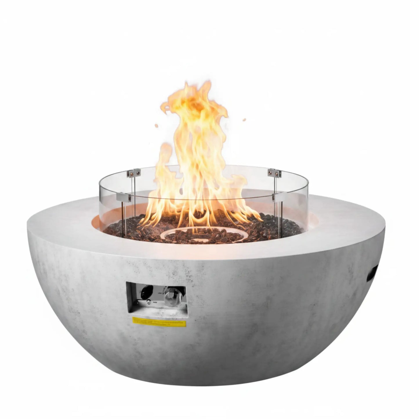Outdoor Gas Fire Pit Built for Year-Round Gatherings, 50000 BTU Propane Burner, Concrete Construction
