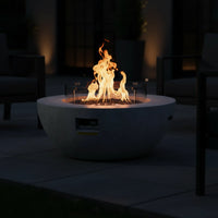 Outdoor Gas Fire Pit Built for Year-Round Gatherings, 50000 BTU Propane Burner, Concrete Construction
