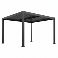 Metal Louvered Pergola Designed for Year-Round Outdoor Living, Adjustable Louvers, Gutter System, 12x20 Feet